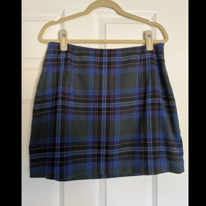 The Limited blue, green, and purple plaid skirt, size 12